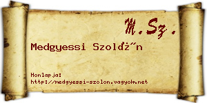 Medgyessi Szolón névjegykártya